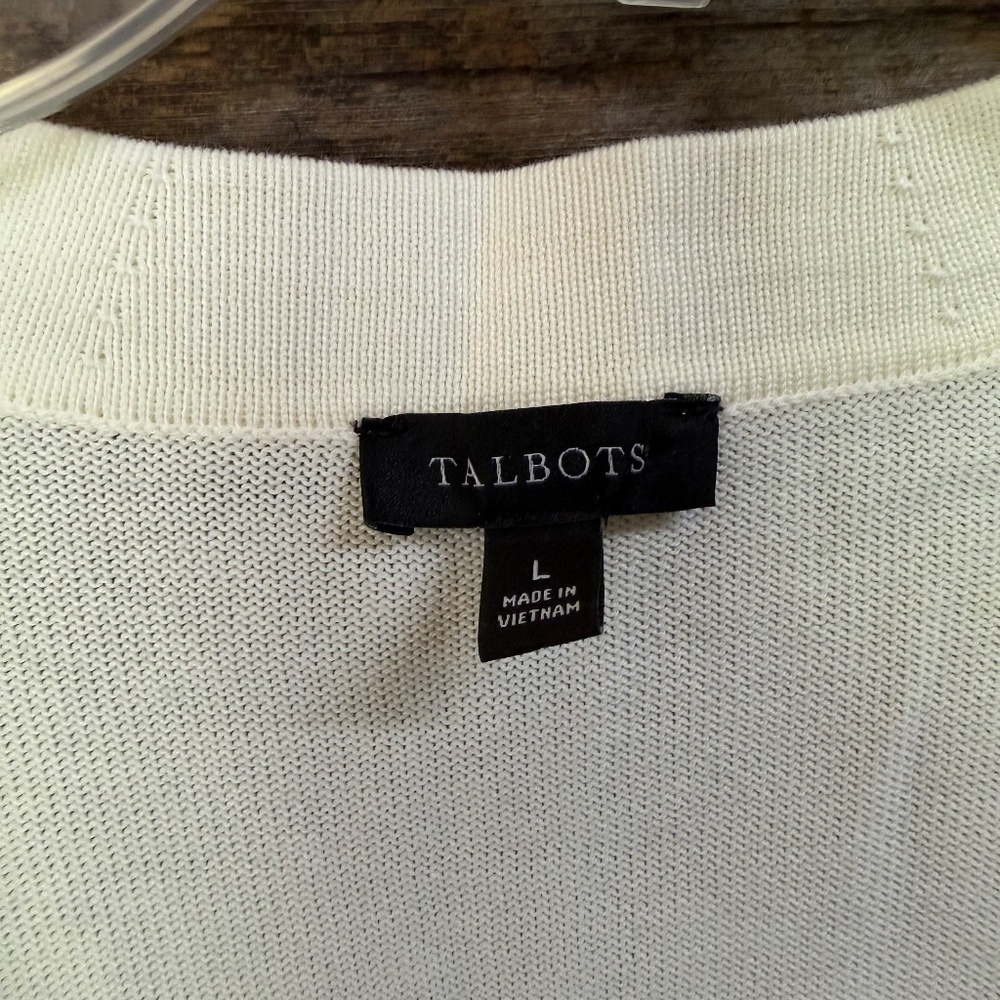 Talbots Vneck Multi Colored Striped Button Front … - image 2
